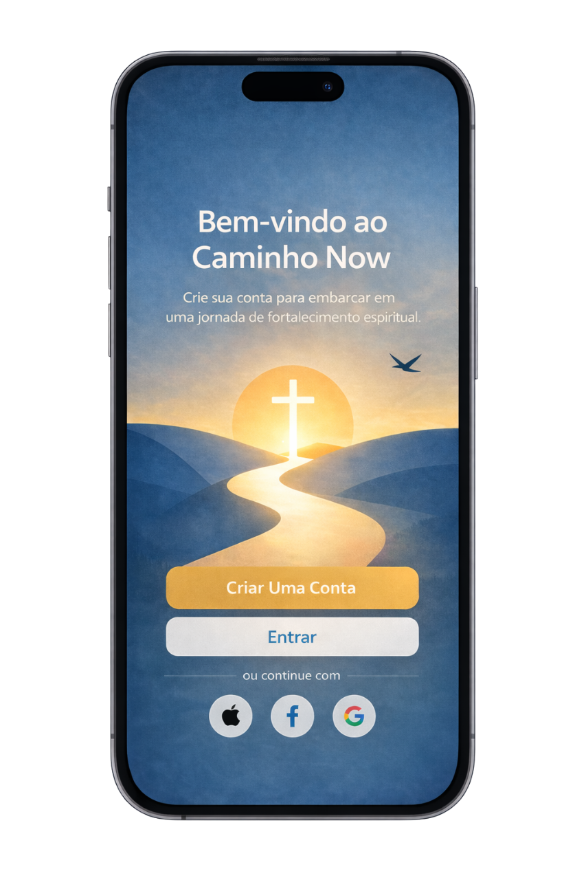 Tela do Caminho Now em um celular, mostrando a interface de meditação